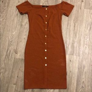 Fitted off shoulder dress